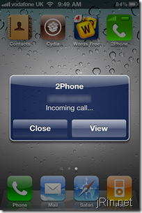 2phone incoming call