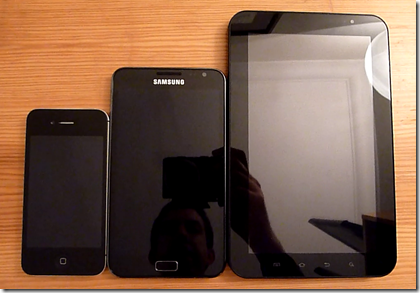 galaxy note vs iphone 4s vs galaxy tab 7
