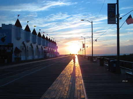 City Background on Riding Towards The Light On The Boardwalk Of Ocean City  Nj  7 21 07