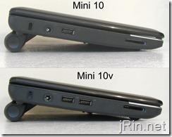 dell mini 10 vs 10v left side