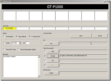 modem bin setup