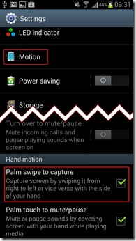 enable palm swipe